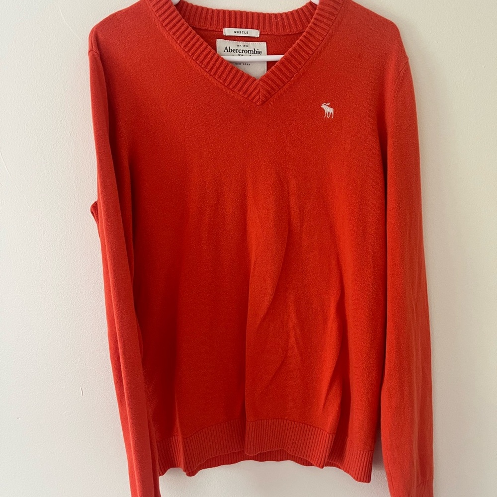 Abercrombie & Fitch Vibrant Red Knit Top